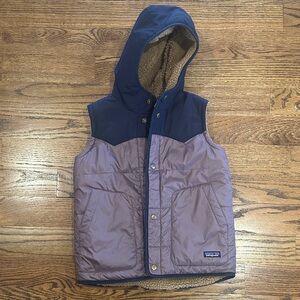 Patagonia Kids' Navy and Lavender Hooded Vest
